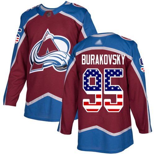 Adidas Avalanche #95 Andre Burakovsky Burgundy Home Authentic USA Flag Stitched NHL Jersey - AVS39
