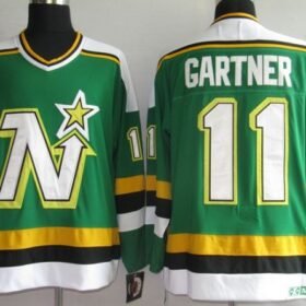 Stars #11 Mike Gartner Stitched Green CCM Throwback NHL Jersey - DLS253