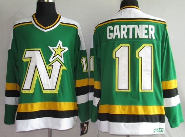 Stars #11 Mike Gartner Stitched Green CCM Throwback NHL Jersey - DLS253