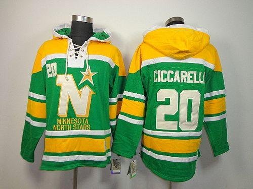Stars #20 Dino Ciccarelli Green Sawyer Hooded Sweatshirt Stitched NHL Jersey - DLS247