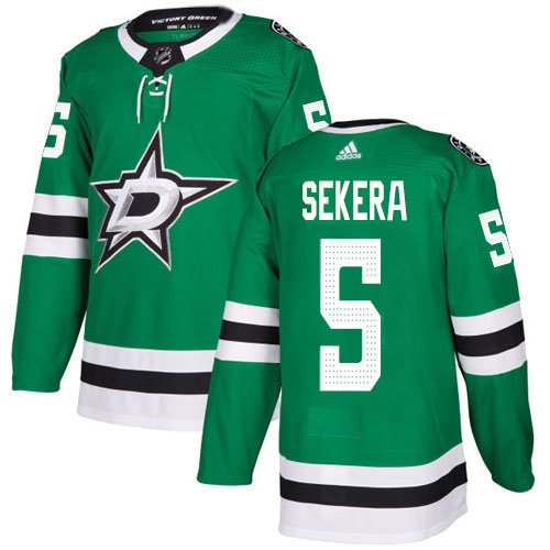 Adidas Stars #5 Andrej Sekera Green Home Authentic Stitched NHL Jersey - DLS161