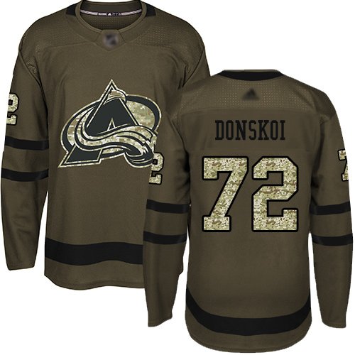 Adidas Avalanche #72 Joonas Donskoi Green Salute to Service Stitched NHL Jersey - AVS70