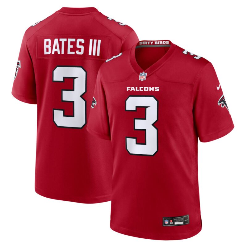 Red Atlanta Falcons #3 Bates III 2026 New Game Jersey - AFJ288